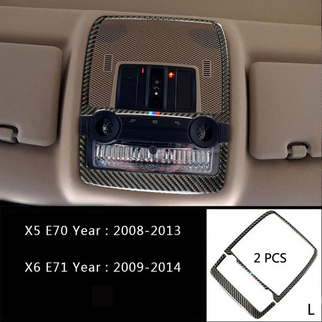 Углеродное волокно для BMW E70 E71 X5 X6 интерьер переключения передач Кондиционер AC CD панель светильник для чтения крышка отделка стикеры аксессуары - Название цвета: Type L