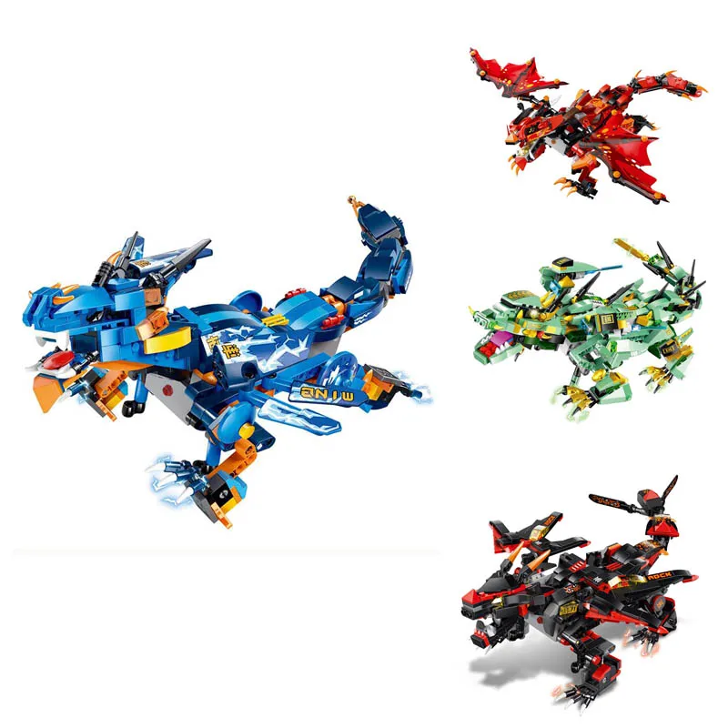 

MoFun Battle Dragon DIY 2.4G 4CH RC Robot Block Building Infrared Control Assembled Robot Children Toys Black Green Blue Red