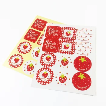 

1200pcs/lot Sweet Strawberry series seal sticker for baking DIY Package label Decoration label stickers Wholesale