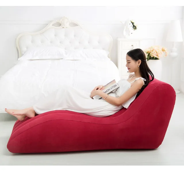 155cmx89cmx65cm inflatable air bean bag chair, flocking PVC good