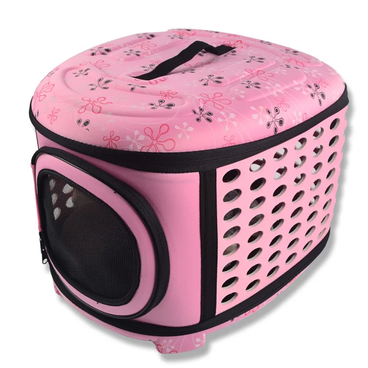 Dogs Cats Travel Bag Folding Small Pets Carrier flower print Travel