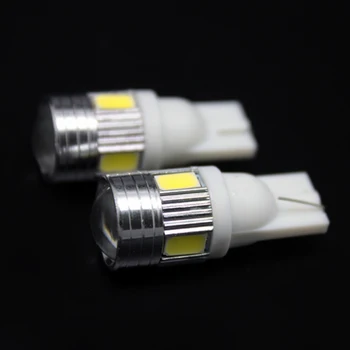 

2Pcs/Lot SUNKIA LED Bulb Car Light Source T10 W5W 194 168 5630-6SMD Aluminum Case Clearance Width Parking Light Lamp Fog Light