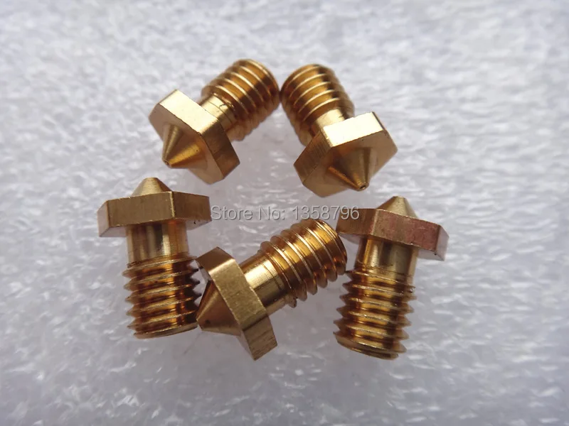 cheap Wholesale 20pcs lot 3D Printer Nozzle Full Metal M6 threaded Nozzle 0.2mm 0.3mm 0.4mm For 1.75mm DIY Reprap Makerbot