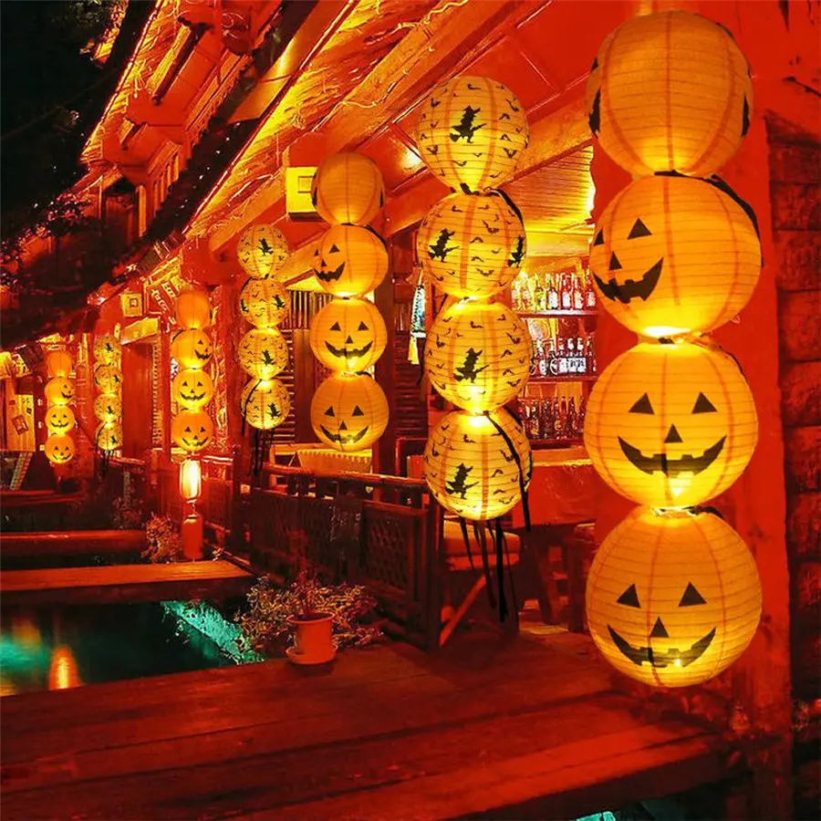 

Halloween Paper Pumpkin Hanging Lantern DIY Holiday Party Decor Scary 20/30/40cm Dropshipping Sep#1