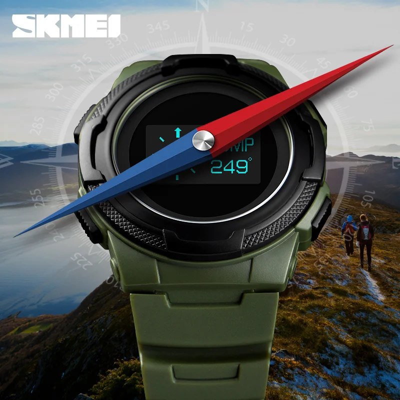 

Top Brand SKMEI Men Digital Watch Luxury Compass Thermometer Electronic Wristwatch Calorie Pedometer Sport Watch For Men Clock