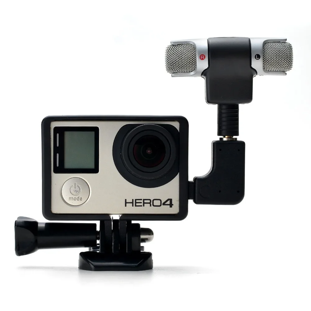 

High Quality 3.5mm Plug Mini Stereo Microphone with 3.5mm to Mini USB Micro Adapter for Gopro4 Gopro3+ Gopro3