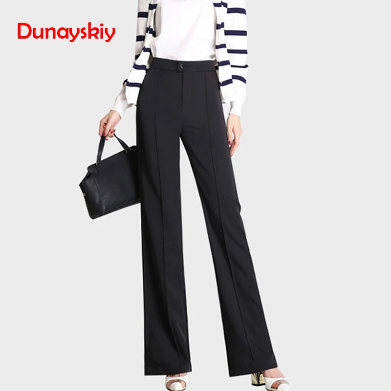 Duanyskiy Women Spring Autumn Black White Solid Slim Loose