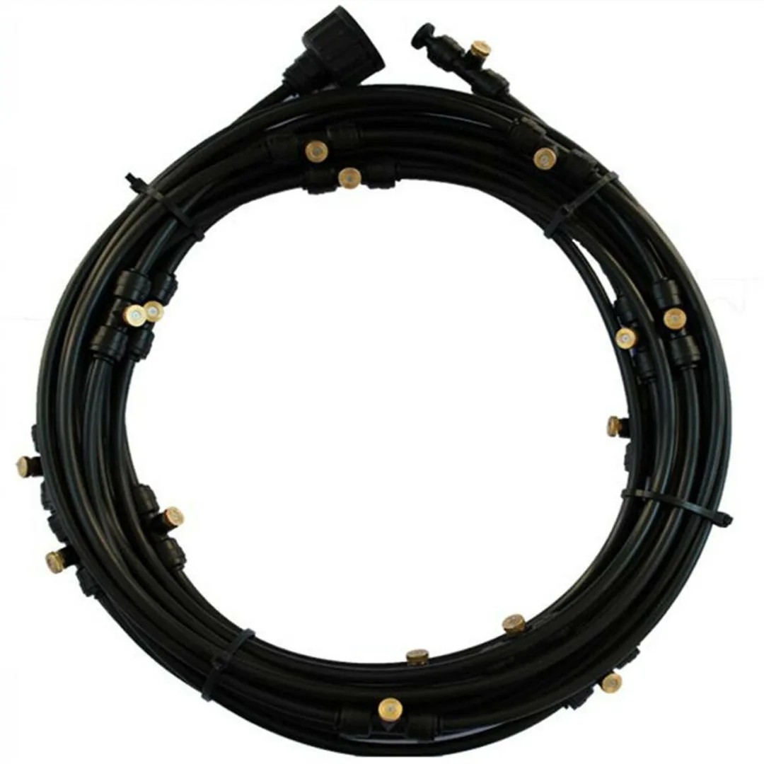 Black 30ft водяная система охлаждения запотевания, набор для полива сада, растений, распылитель, насадки для полива, опрыскиватели - Цвет: Black