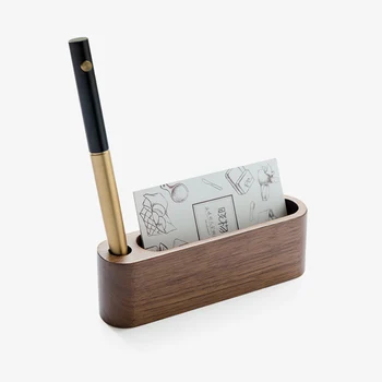 

2019 Creative Wooden Business Card Case Note Holder Storage Rack Desktop Card Holder for Home Office Home Storage JJ150