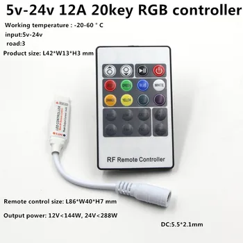 

Led Controller IR RF RGB Controler LED Lights Remote Dimmer music touch wireless DC12V 6A 12A 24A For RGB 3528 5050 LED Strip