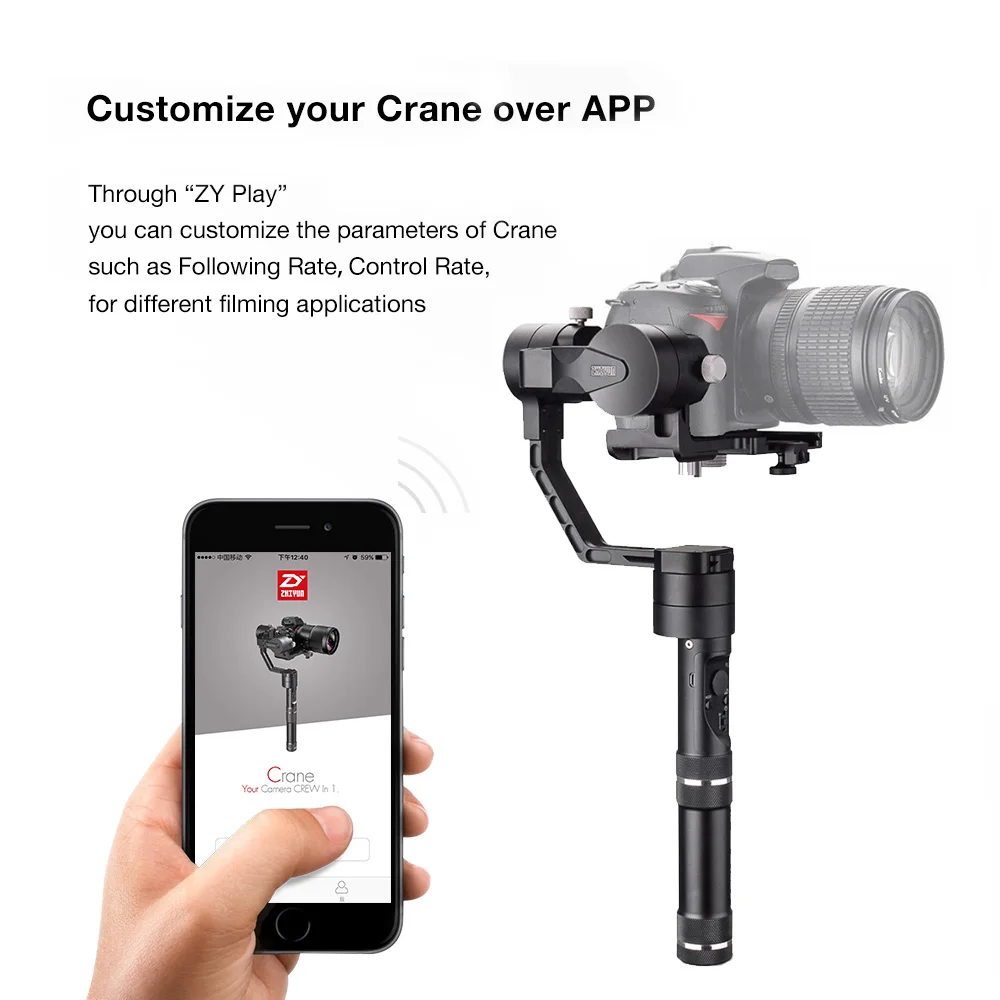 Zhiyun официальный кран V2 3 оси ручной Gimbal стабилизатор бесщеточные двигатели Для беззеркальных Камера и dslr как sony Nikon