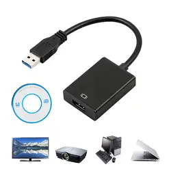 USB 3,0 к HDMI HD 1080 P видеокабель, адаптер конвертер 52*36*12 мм для портативных ПК HDTV ЖК-дисплей ТВ