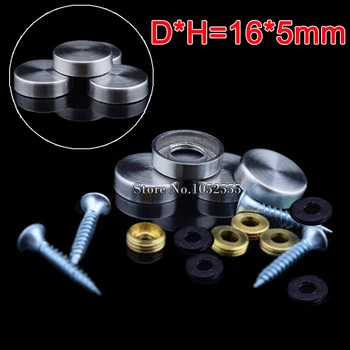 

High Quality 500PCS/lot 304 Stainless Steel 16mm*5mm Advertisement Fixing Screws Glass Standoff Pin Nails Decoration Hardware