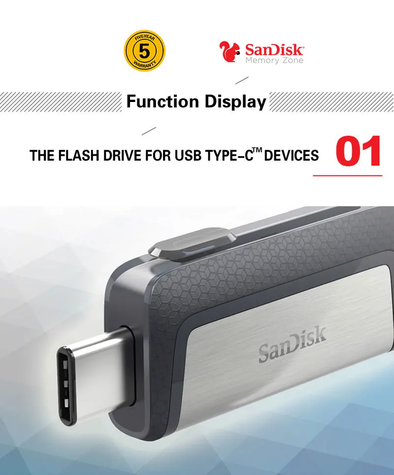 Двойной Флеш-накопитель SanDisk USB 3,1 флеш-накопитель Ultra Dual Drive Тип usb-C объемом памяти 32 Гб или 64 ГБ, 128 ГБ с поддержкой технологии OTG флеш-накопитель до 150 МБ/с. для флэш-накопитель для смартфона
