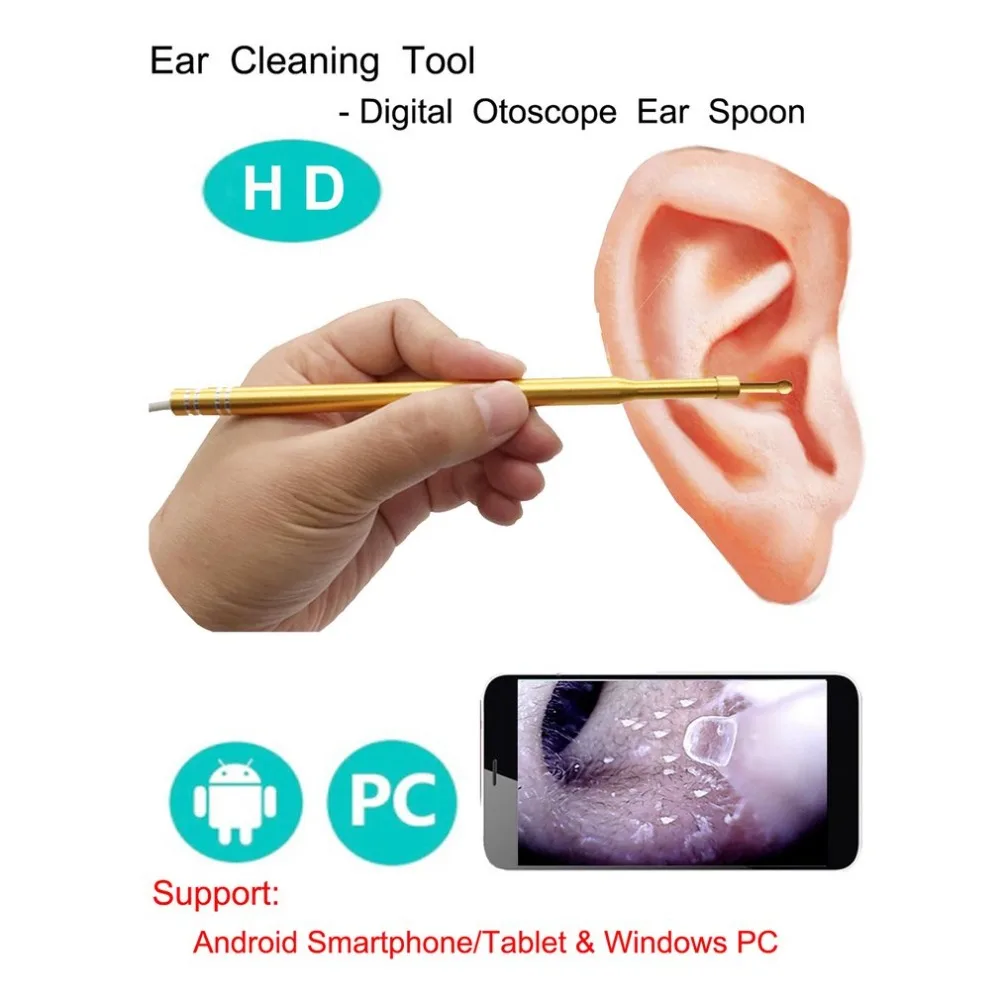 

Full HD 0.3MP 1MP WIFI Snake USB Endoscope Camera 6 LEDs Rigid Cable Android iPhone IOS WIFI Ear Care In-ear Cleaning Endoscope