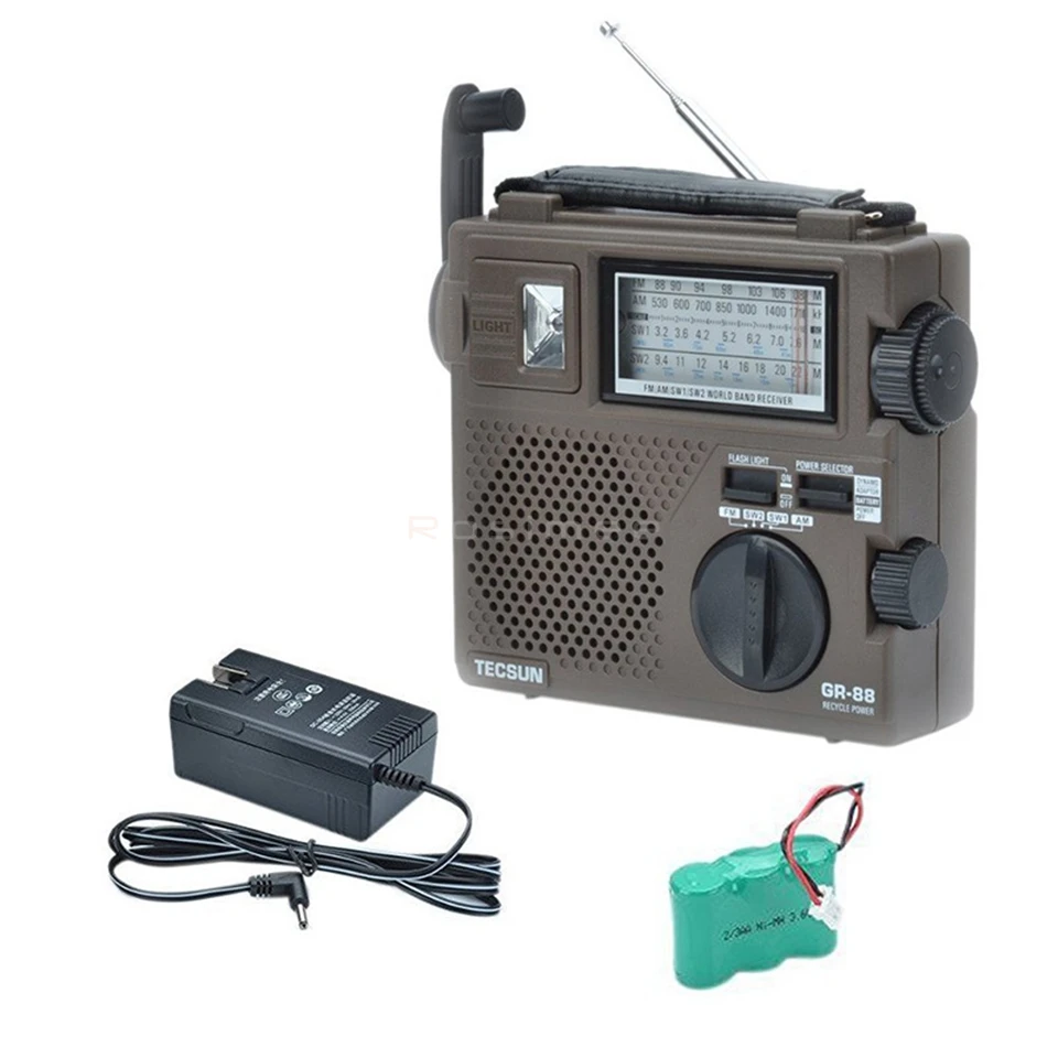 TECSUN GR-88 GR-88P цифровой радиоприемник аварийный светильник радио "Динамо" радио Ручной Мощность поколения радио