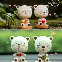 Автомобильные украшения Смола милый кот качающаяся голова Авто интерьерные украшения Кот игрушка куклы Украшение для приборной доски креативный подарок аксессуары