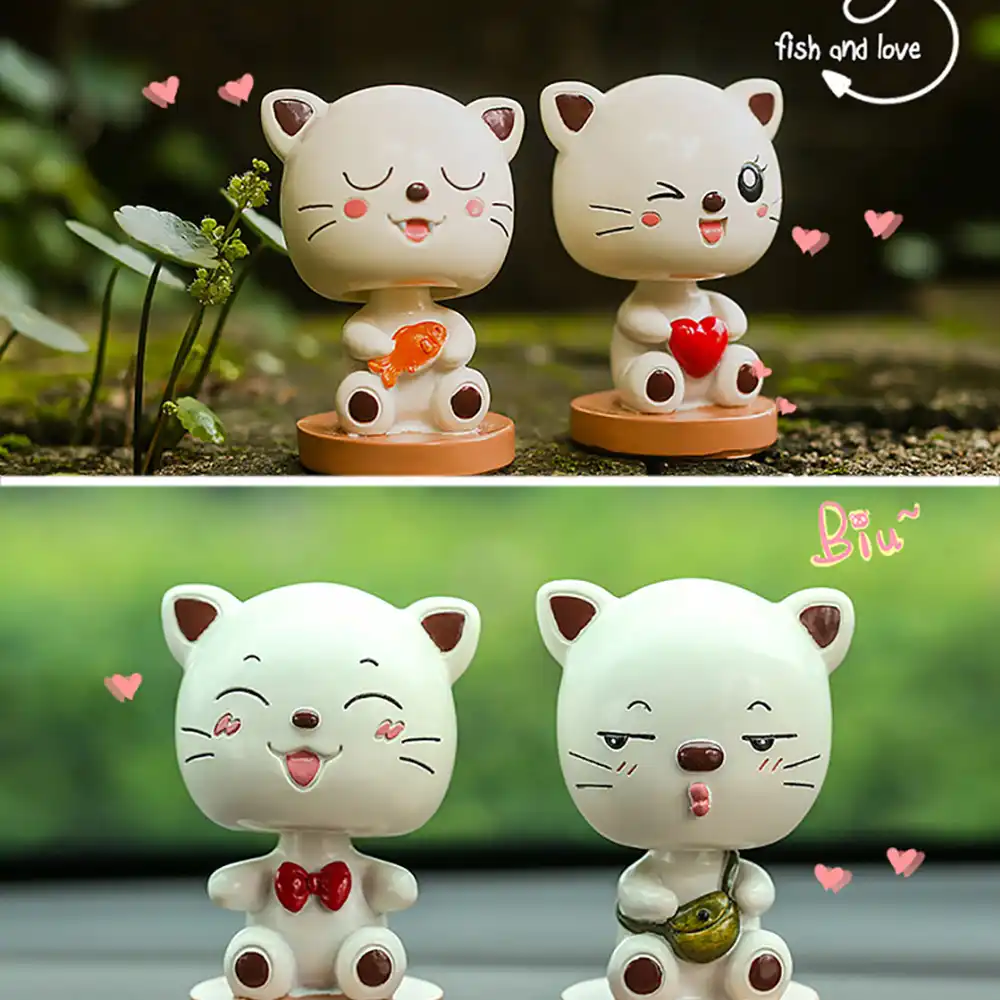 車の装飾品樹脂かわいい猫首振り自動インテリア猫のおもちゃ人形ダッシュボード飾りクリエイティブギフトアクセサリー 装飾品 Aliexpress