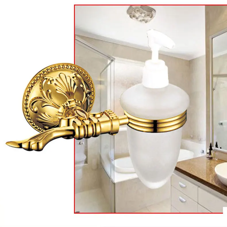Luxury gold brass Bathroom Sink Liquid Dish Soap Dispenser for Kitchen