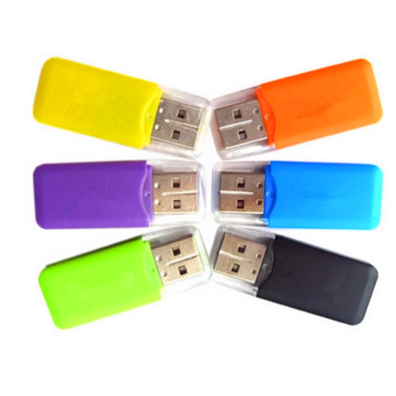 

1Pcs Colorful External Card Reader Mini USB 2.0 Card Reader for TF Card for PC MP3 MP4 Player Usb Hub Adapter