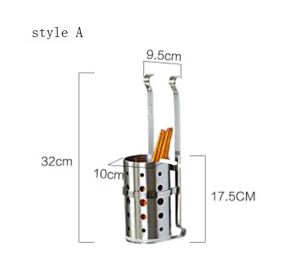 Настенные подвесные палочки для еды ведро sus 304 из нержавеющей стали утолщенные подвесные палочки для еды ложка подстаканник с водной основой Lu 41817 - Цвет: Style A