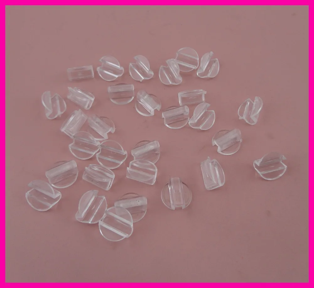 

100pcs Inner size(3mm width*5mm height) 1.3cm Transparent Clear Round Plastic Cuffs for attaching accessories on hair bands