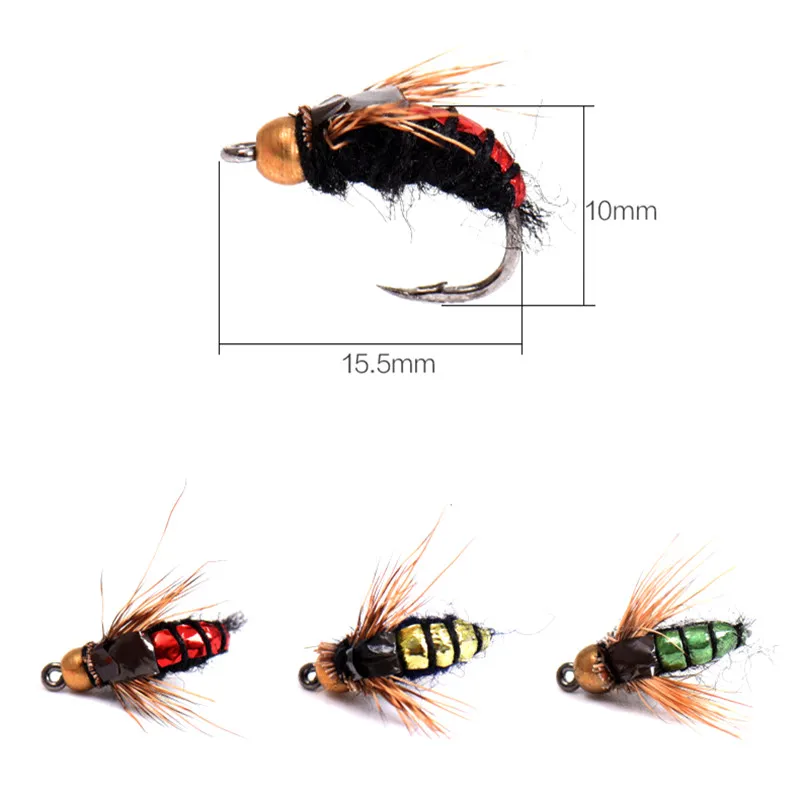 Attractive 40pcs Fly fishing Lure Hooks And box Bee Insects Style Salmon Flies Trout Single Dry Fly Fishing Lakes Fishing Tackle