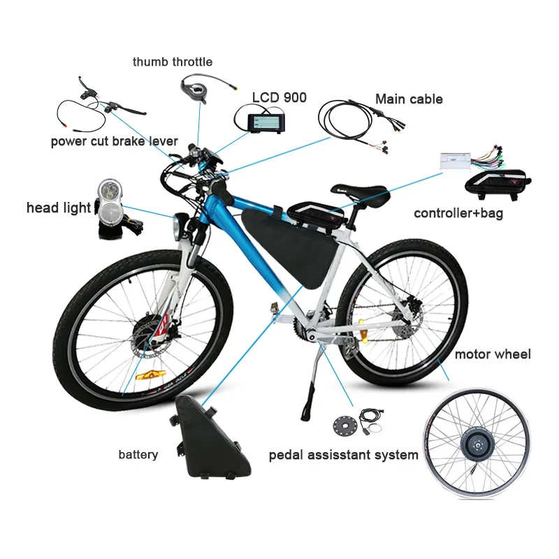 Sale JS 48V 20ah Battery 48V 500W Electric Bike Conversion Kit with Battery Brushless Hub Motor Wheel bicicleta electrica E-bike Kit 1