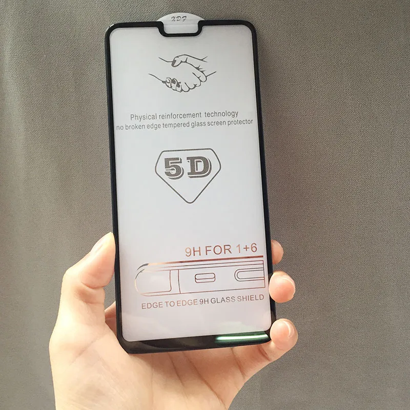 Tfshining New 5D Full Cover Edge Tempered Glass For Oneplus 6 5 5T Screen Protective Glass For One plus 6  Film Protection Glass (2)