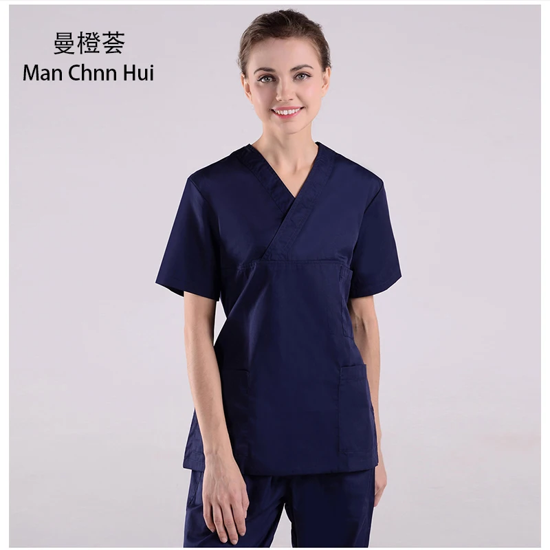 

surgical gowns clothes nurse doctor uniform new short sleeved men and women suits blue