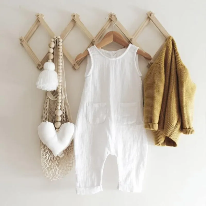 white linen romper baby