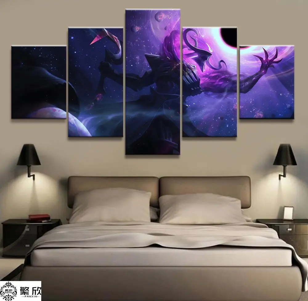 

5 Panel LOL League of Legends Thresh Game Canvas Printed Painting For Living Room Wall Art Home Decor HD Picture Artworks Poster