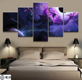 

5 Panel LOL League of Legends Thresh Game Canvas Printed Painting For Living Room Wall Art Home Decor HD Picture Artworks Poster