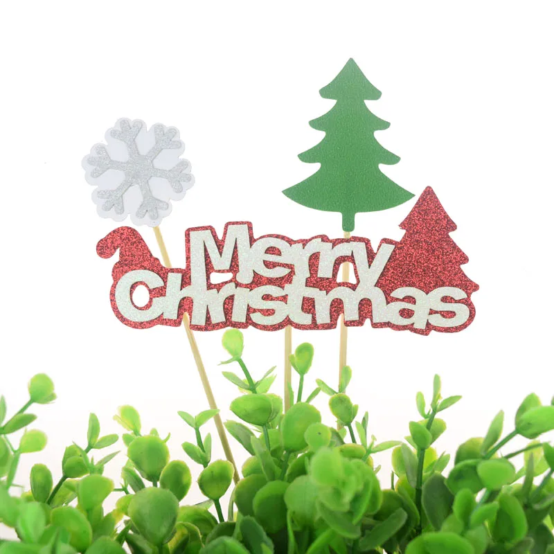 Топпер для торта флаги с надписью &quotMerry Christmas&quot &quotСнежинка&quot &quotдетский день