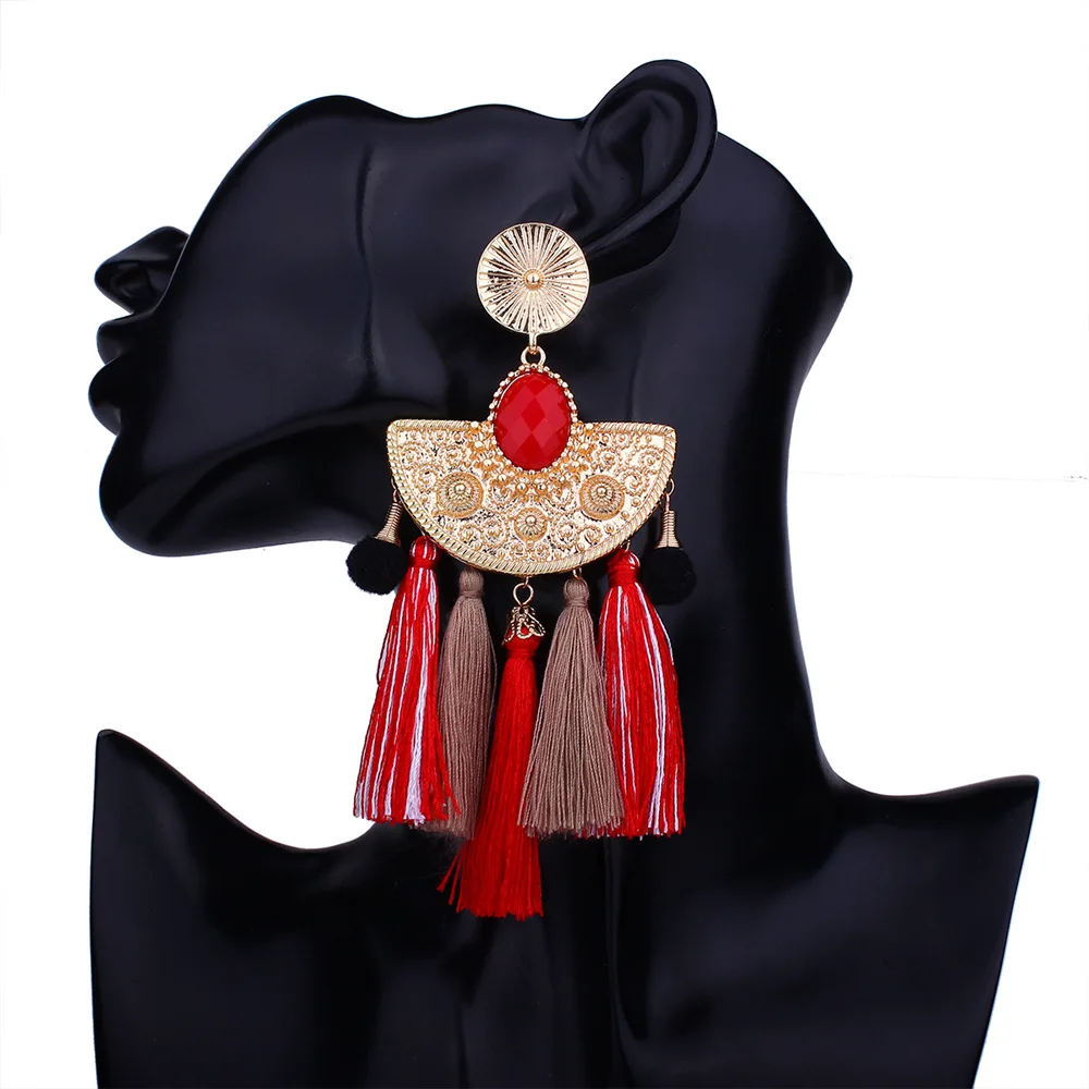 Хит продаж модные длинные серьги с кисточками в богемном стиле.|earrings fashion|earrings