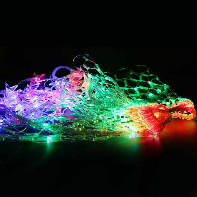 1.2m 120Leds 8 modes 220V Colorful Spider Web LED Net Mesh String Light Christmas Wedding Party new year garden Holiday Light