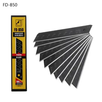

10pcs 18mm 60 Degrees Ultra Sharp Snap Off Replacement Razor Blades Utility Knife Blade Tools Alloy Steel FD-B50