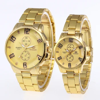 

1PC Luxury Gold Men Quartz Watch Full Steel Fashion Women Dress Watches Ladies Lovers Couple Wristwatch Clock Relogio Masculino