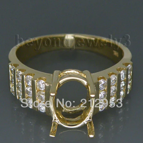 

Vintage Oval 7x9mm Solid 14kt Yellow Gold Semi mount Ring For Girls G090423