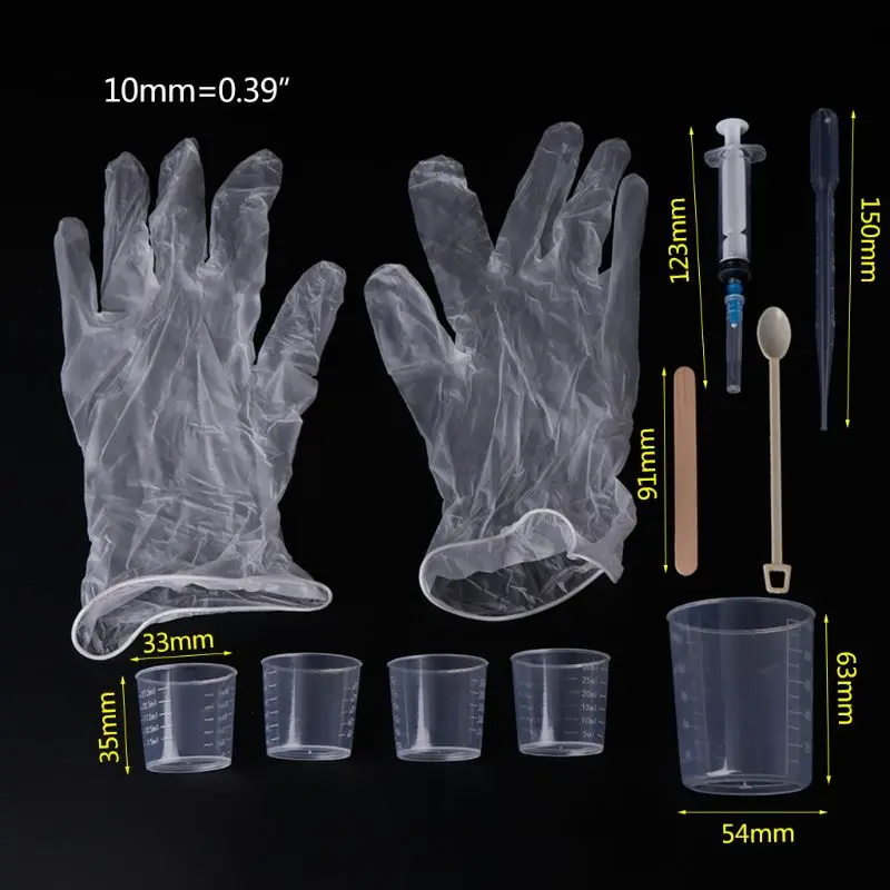 

1 Set Epoxy Resin Kit DIY Epoxy Resin Handmade Tools Gloves Cup Mix Stick Syringe Spoon Accessories Jewelry Making Silicone Mold