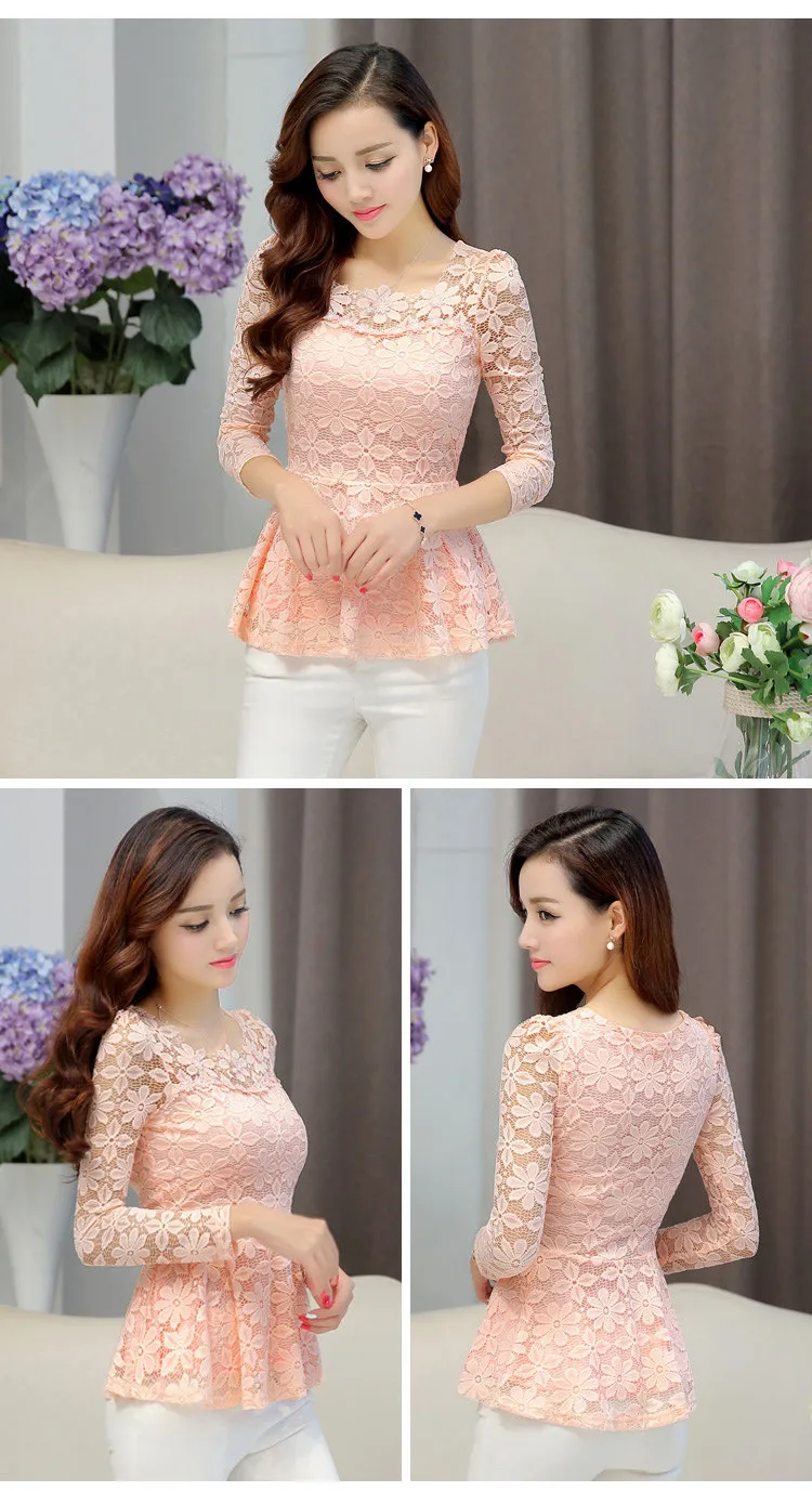 women's shirts & tops Fashion women tops Women Ruffles blouse Long sleeve Lace Shirt Blusas Femininas Blouses & Shirts plus size 5XL black long sleeve top