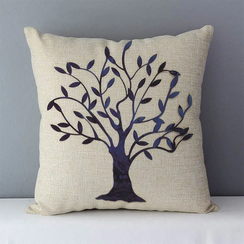 Wholesale plants life trees printed cozy cushion for couch seat back cushions home decorative pillows 45x45cm without core MYJG bench cushions indoor