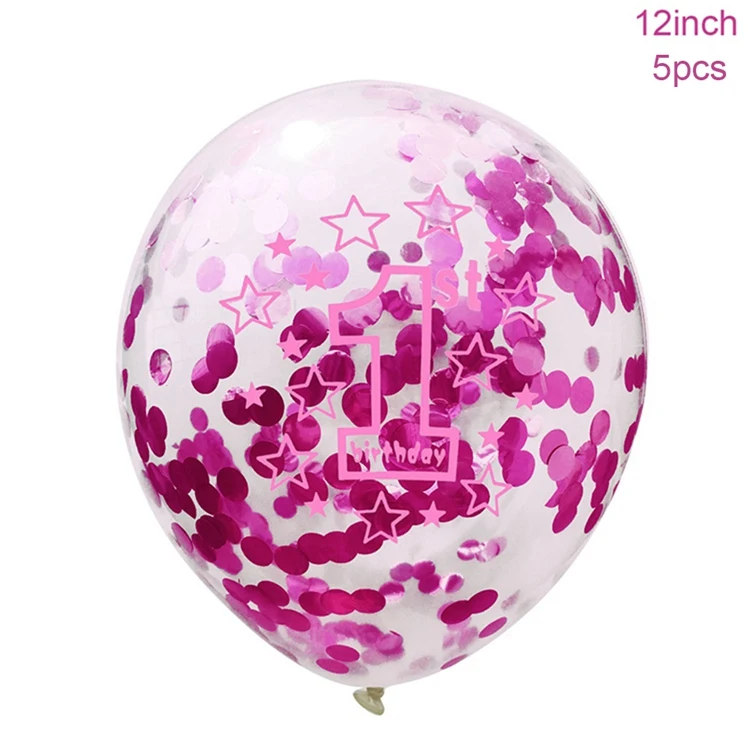 Йориу один год латексные конфетти для воздушного шара мой 1-й украшения для вечеринки в честь Дня Рождения С Днем Рождения шар 1 год ребенок душ мальчик девочка - Цвет: 1st Confetti Balloon
