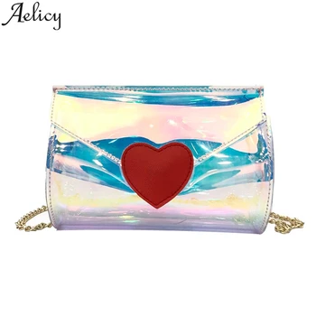 

Aelicy Cross Body Ladies Transparent Jelly Shoulder Bag Soft Artificial Leather Messenger Bag Ladies Shoulder Bags Transparent
