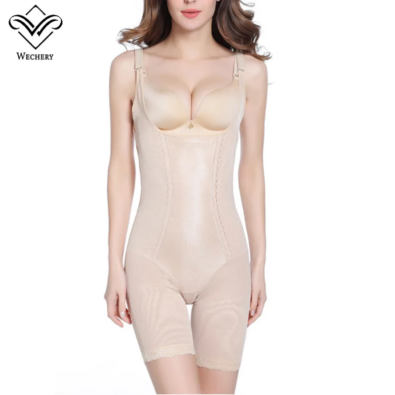 Wechery пикантные Body Shaper эластичная сетка с глубоким U боди утягивающий корсет
