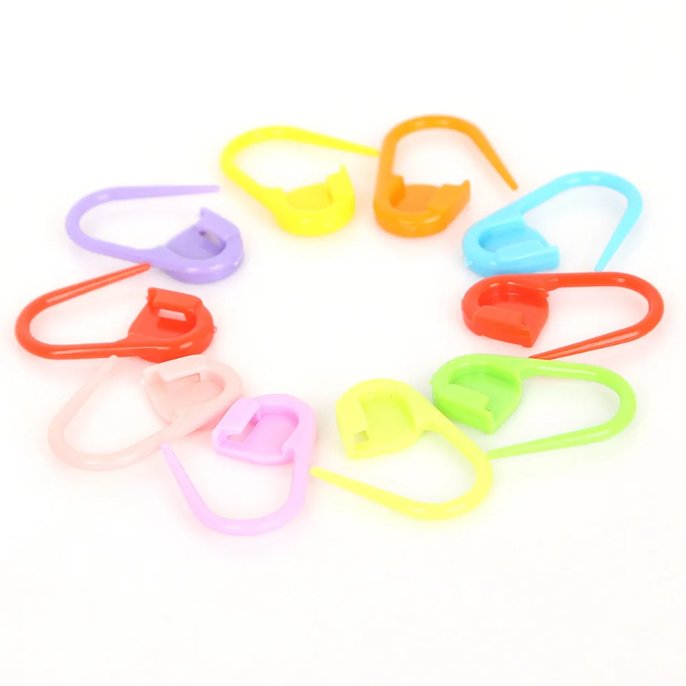 10Pcs/set Colorful Plastic Knitting Needles Crochet Locking Stitch Markers Crochet Hook Latch Knitting Clip Sewing Tools