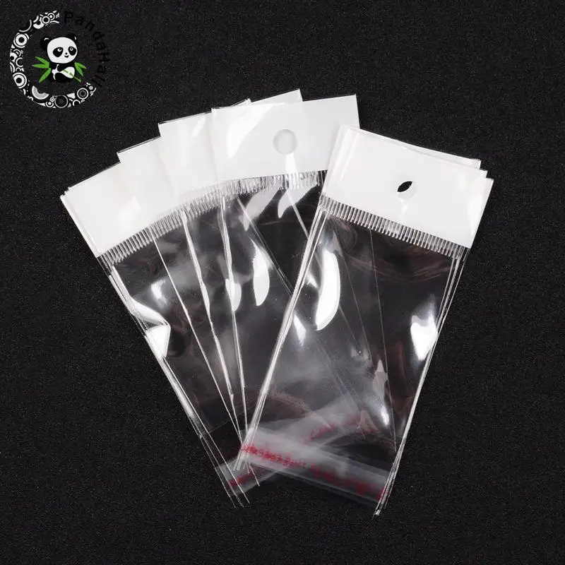 

2000pc Rectangle Clear Pouches Cellophane Bags for Jewelry Packaging with hole,10cm for open length, 8cm for close long,4cm wide