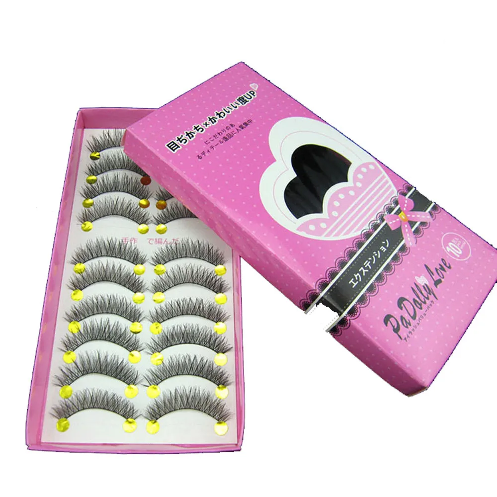 

10 Pairs New Black High-quality Eyelashes Japanese Style Natural Fake Eyelashes Soft Cotton Thread Thick Eyelashes Makeup