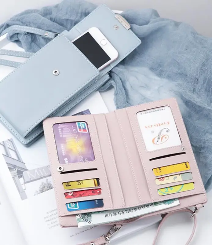

2019 new ladies long wallet women phone bag large capacity student diagonal tide billetera mujer portemonnee monedero mujer