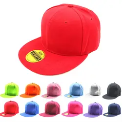 Лидер продаж сезон: весна-лето однотонная одежда кепки s плоским хип хоп стиль шляпа Европа ковбой бейсбольная кепка 15 цвета регулируемый